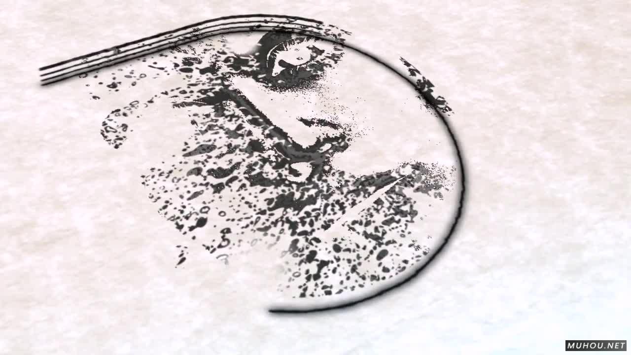 刮擦粒子吹散logo标志露出AE视频模板