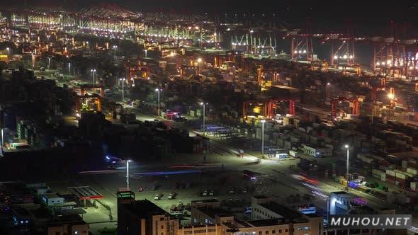 中国上海洋山港集装箱码头延时视频素材Shanghai Yangshan Port Container Terminal in China Timelapse插图