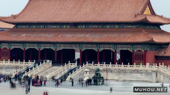 中国紫禁城北京故宫建筑群4K视频素材Beijing Palace Complex of Forbidden City China Zoom Out插图