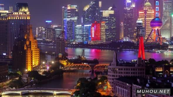 : 中国苏州河上海外白都桥延时4K实拍视频Shanghai Waibaidu Bridge at Suzhou Creek in China Timelapse插图