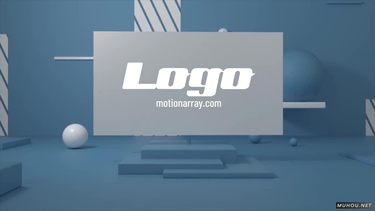三维logo简单展台标志ae视频模板