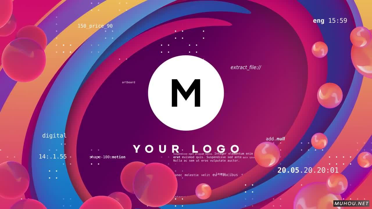 超酷三维粒子小球创意logo片头视频ae模板