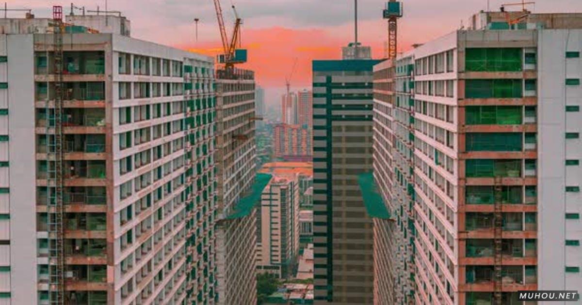 中国在建的摩天大楼正在蓬勃发展建筑施工4K视频Skyscrapers under Construction on China Has a Booming Skyscraper Industry