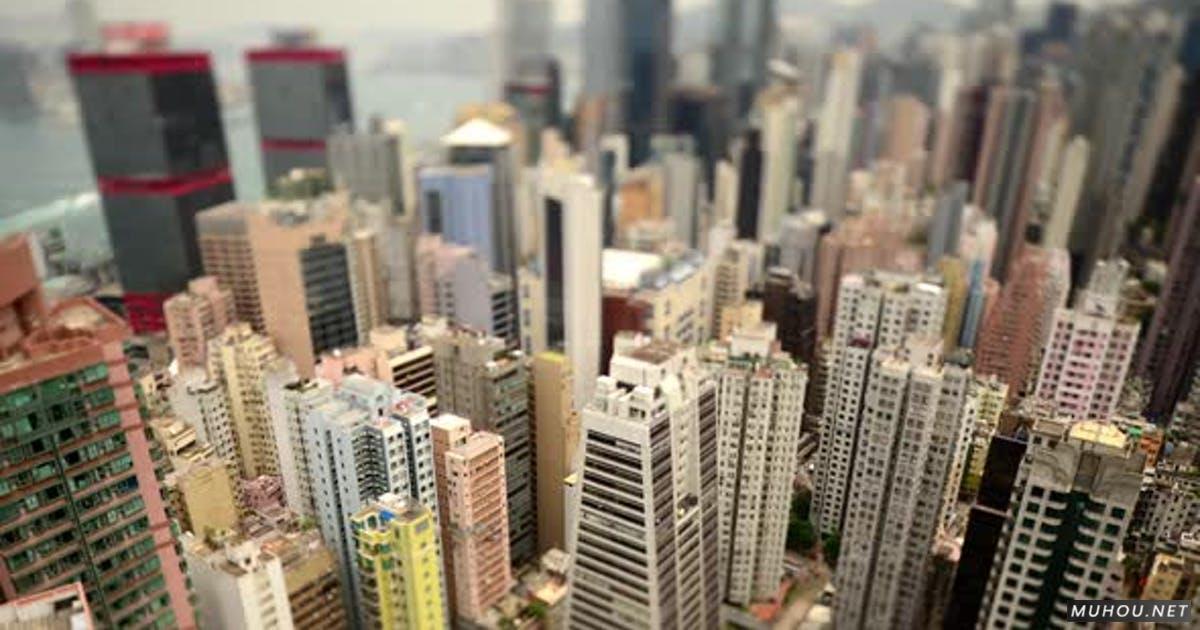 香港天际线和维多利亚港微缩景观延时4K视频
