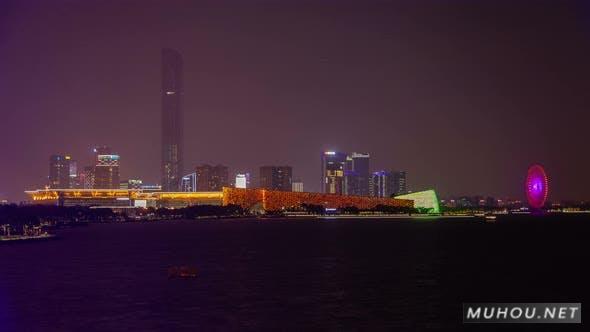 : 中国江苏金鸡湖夜苏州灯光延时4K视频素材Night Suzhou Lights at Jinji Lake in Jiangsu China Timelapse插图