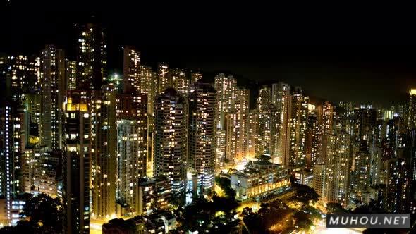 夜晚的香港天际线-中国香港延时4K视频素材Hong Kong Skyline At Night - Hong Kong China 2插图