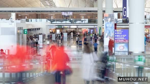 中国国际机场的人群延时4k视频素材International Airport Time Lapse China插图