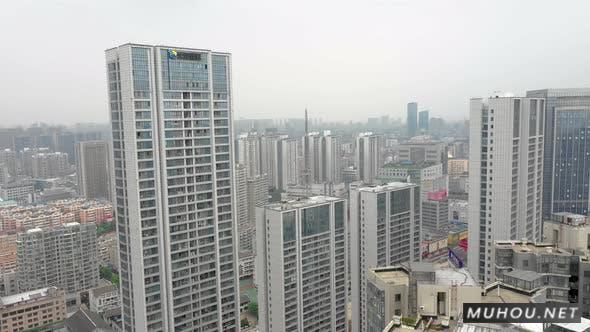 航拍中国城市上空建筑群4K视频素材Flying Above China City插图