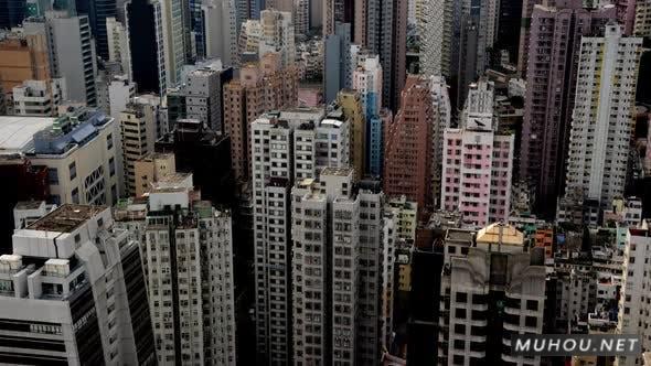 香港繁忙的天际线城市航拍视频素材Hong Kong Busy Skyline - Hong Kong China