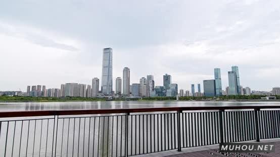 深圳湾城市河边延时摄影4K视频素材Shenzhen Bay, China插图