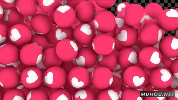 表情符号爱过渡特效小球视频素材下载插图