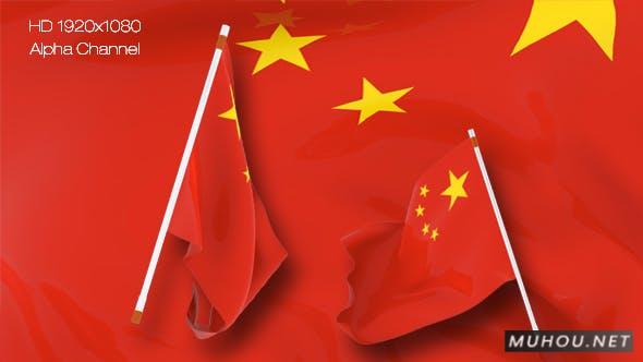 国旗过渡-中国旗帜实拍视频素材插图
