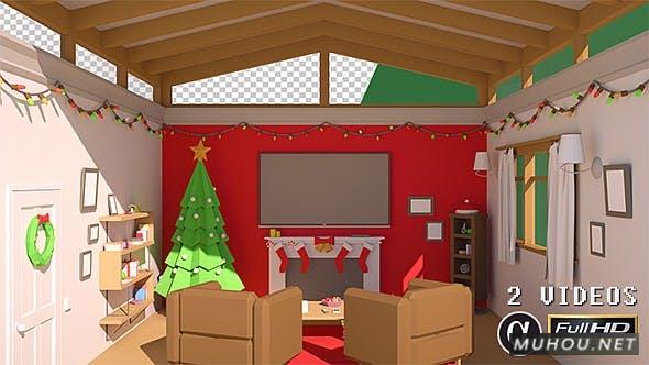 舒适的圣诞节房间过渡-2套视频素材插图