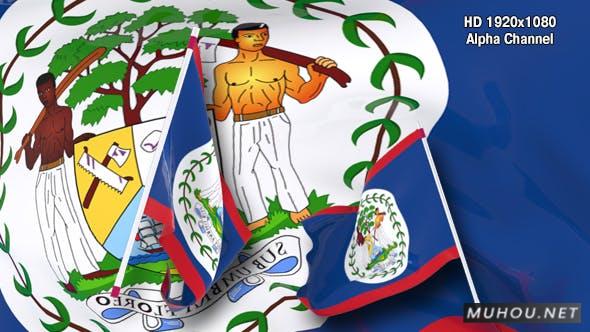 国旗过渡-伯利兹旗帜透明视频素材插图