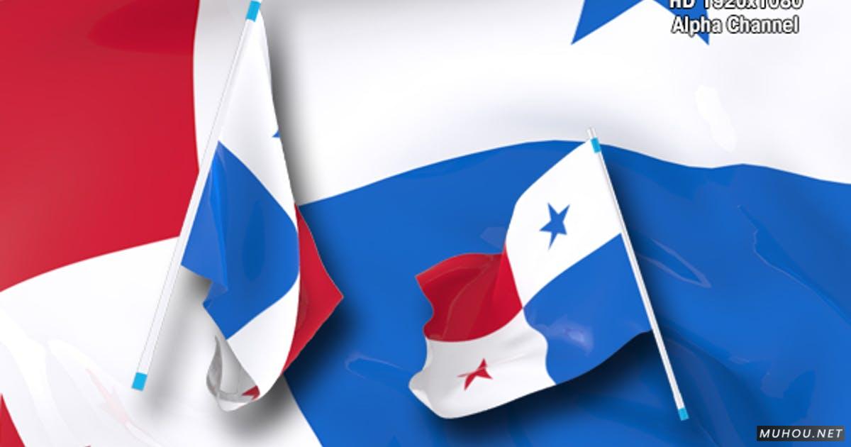 标志过渡-巴拿马3D旗帜转场视频素材