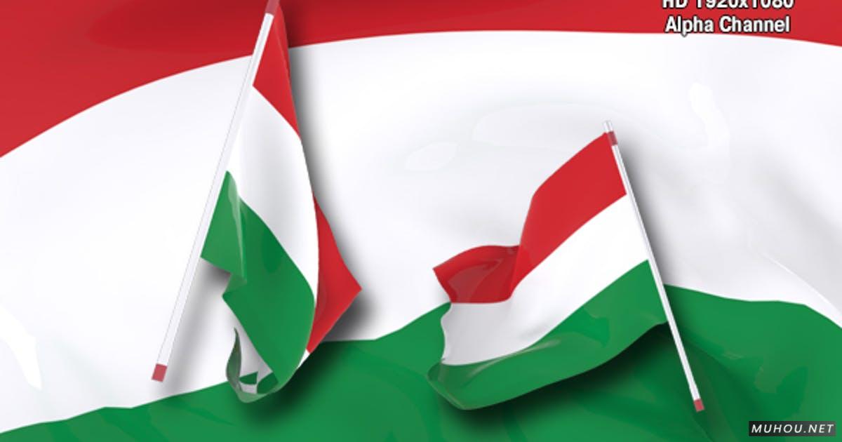 国旗过渡-匈牙利旗帜转场视频素材