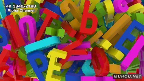 字母转换3D英文符号4K转场视频素材插图