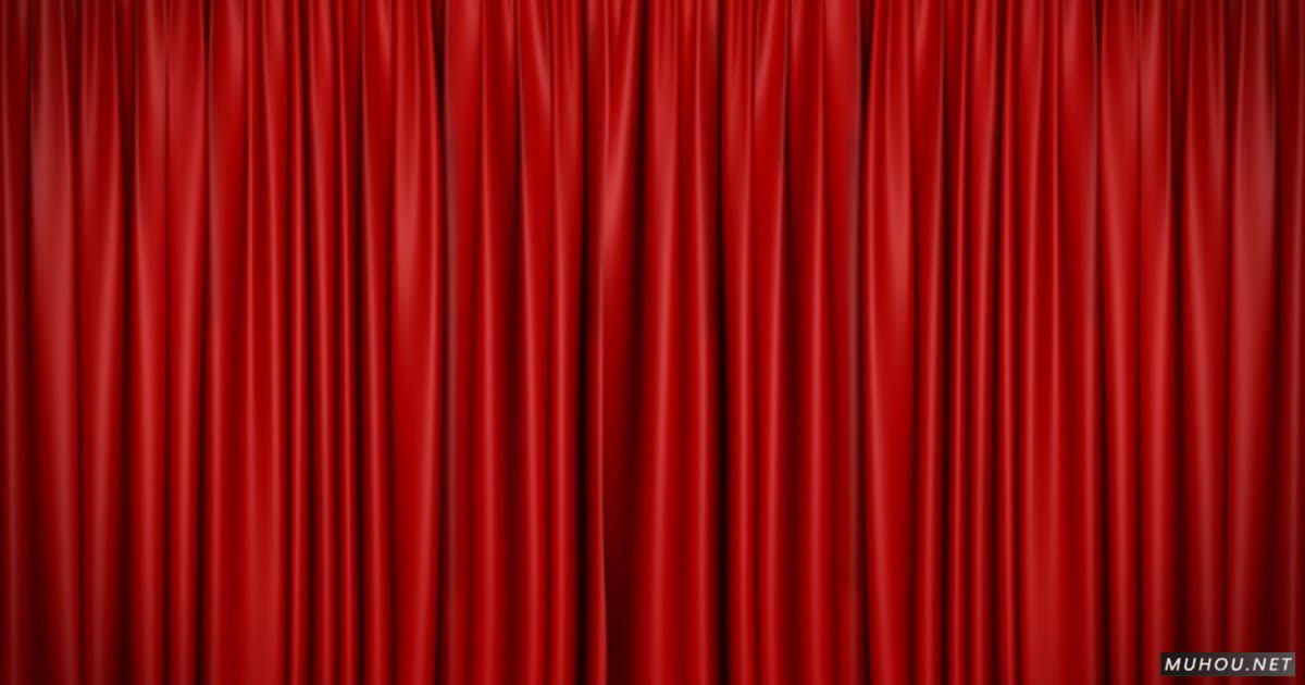 红色窗帘幕布戏剧幕打开拉开转场视频素材