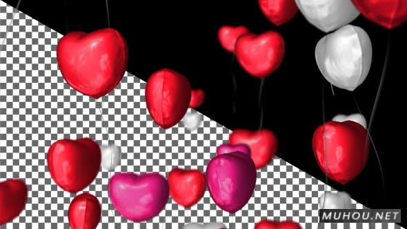 心形浪漫气球过渡转场视频素材插图