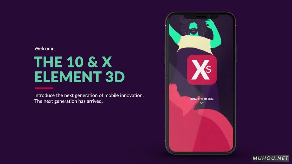 iPhone X苹果手机应用程序APP宣传推广介绍AE模板视频素材 The 10 & X for Element 3D插图