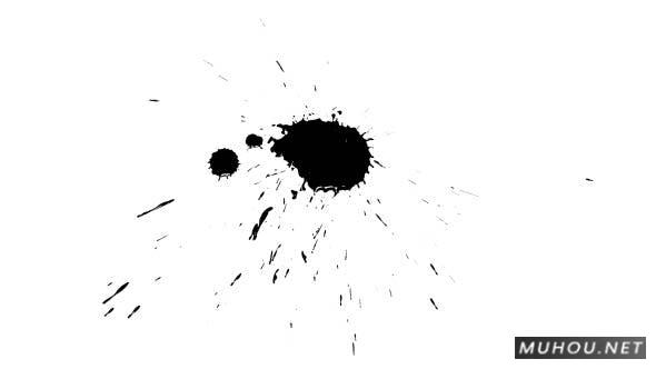 墨滴在干纸上喷溅散开高清水墨视频素材插图