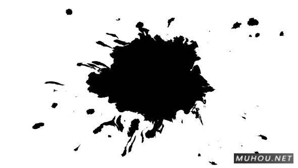 墨水滴在湿纸水彩黑白效果素材视频下载插图