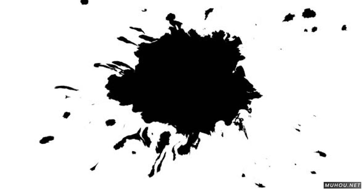 墨水滴在湿纸水彩黑白效果素材视频下载