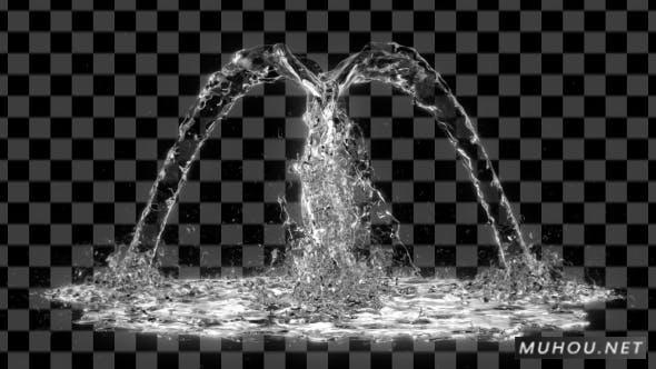 双水流小瀑布透明液体视频素材（带通道）插图