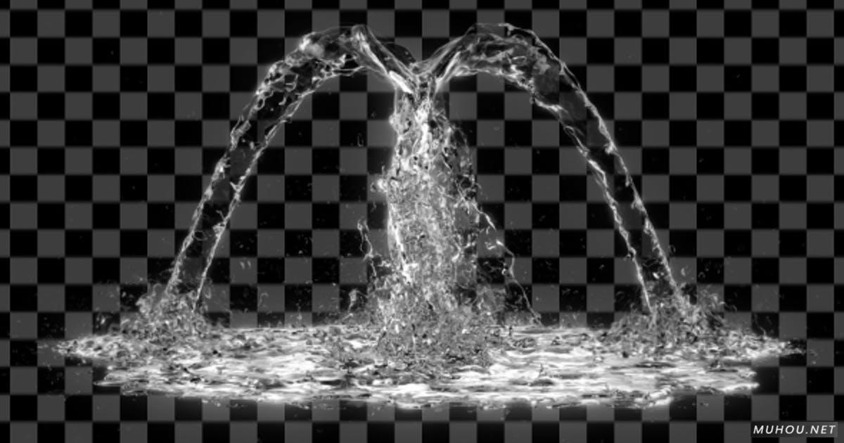 双水流小瀑布透明液体视频素材（带通道）