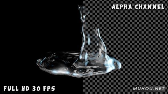 3D水飞溅 特效素材液体视频素材（带通道）插图