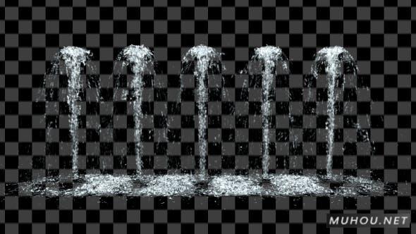 水 3D喷泉视频素材（带Alpha通道）插图