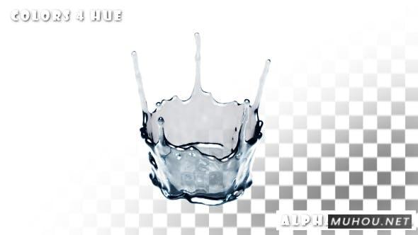 水滴飞溅形成奖杯视频素材（带Alpha通道）插图