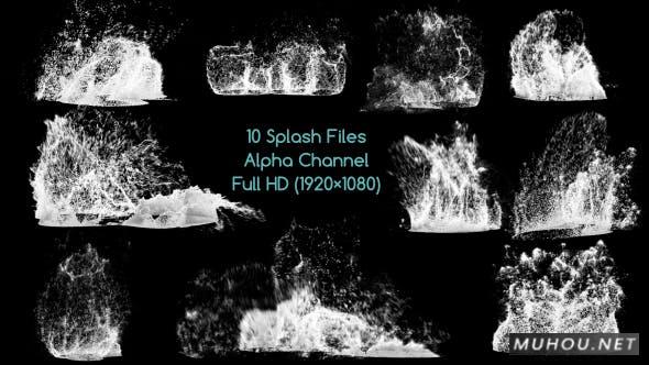 水泡沫飞溅包10组高清视频素材（带Alpha通道）插图