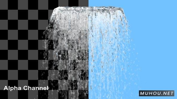瀑布水流液体效果视频素材（带Alpha通道）
