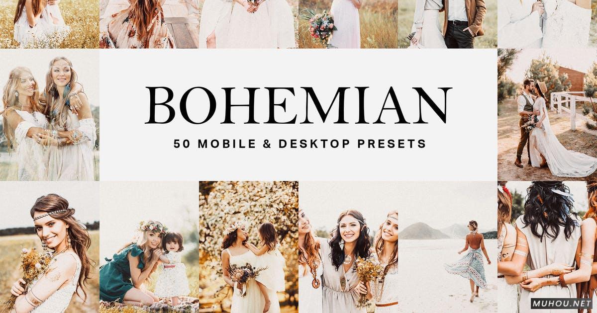 Luts调色预设-50个波希米亚风格清淡风视频调色50 Bohemian Lightroom Presets and LUTs插图