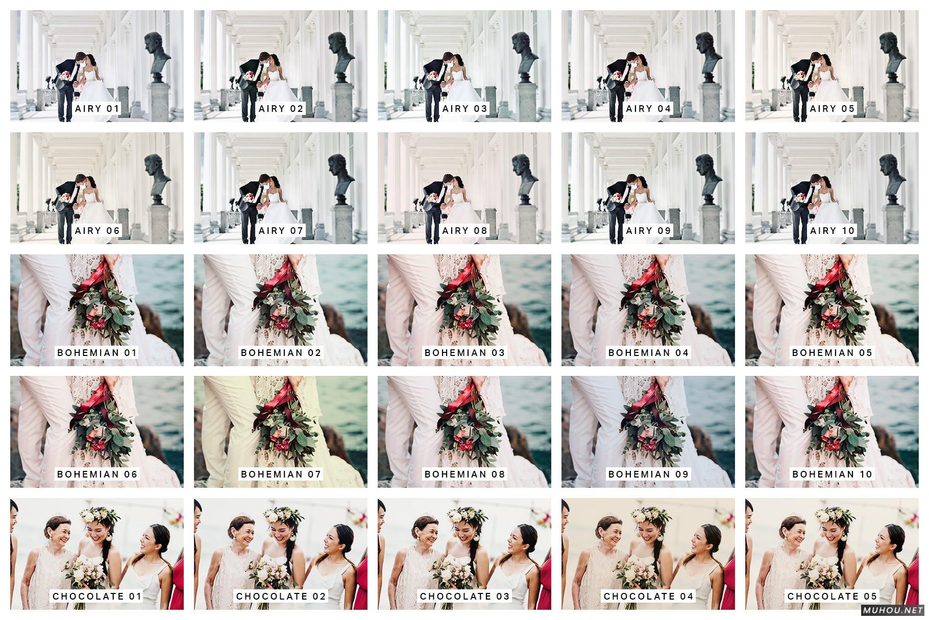 Luts调色预设-50组美丽婚礼肤色保护视频摄影调色滤镜50 Wedding Lightroom Mobile & Desktop Presets插图8