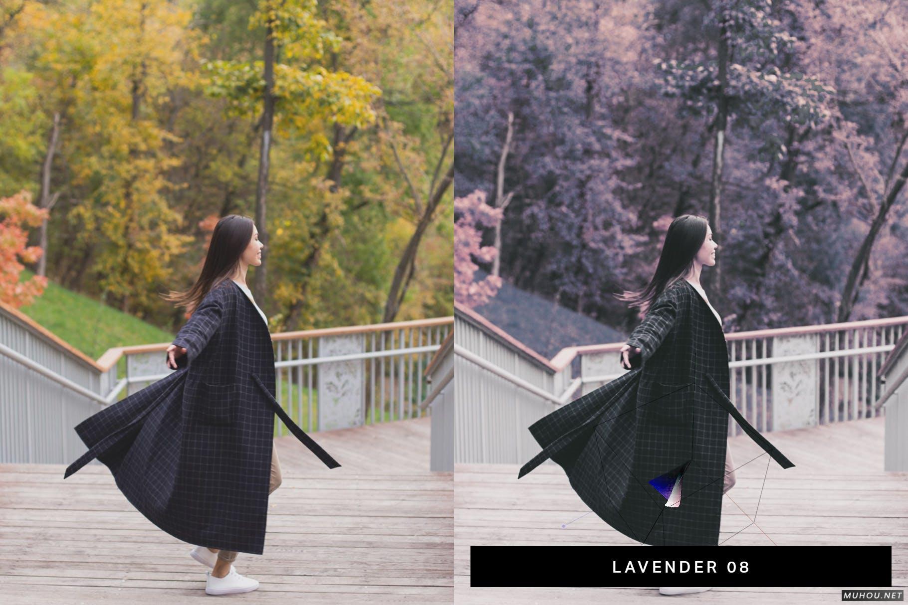 Luts调色预设-50套性感紫色色调女性肖像调色滤镜 50 Lavender Lightroom Presets and LUTs插图10