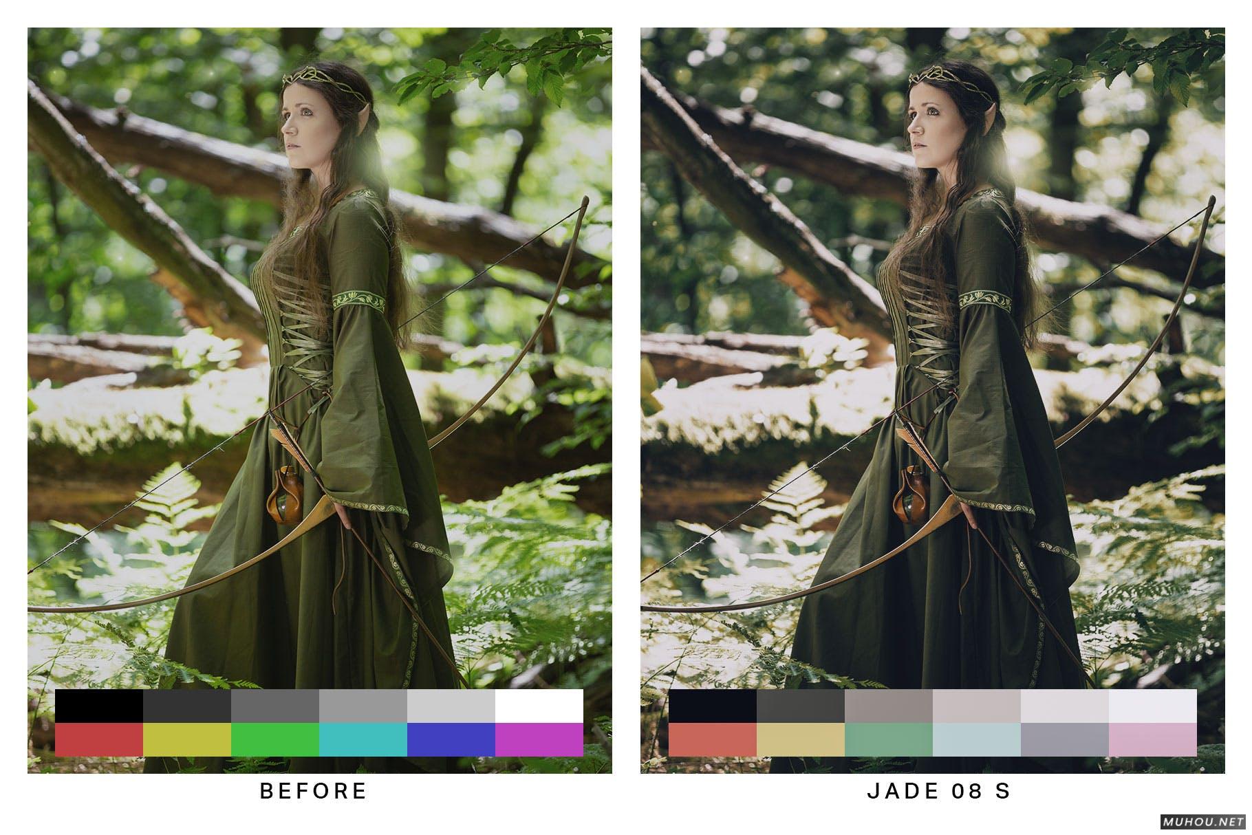 Luts调色预设-50组户外胶片暗色黑暗色调调色效果 50 Moody Green Lightroom Presets插图10