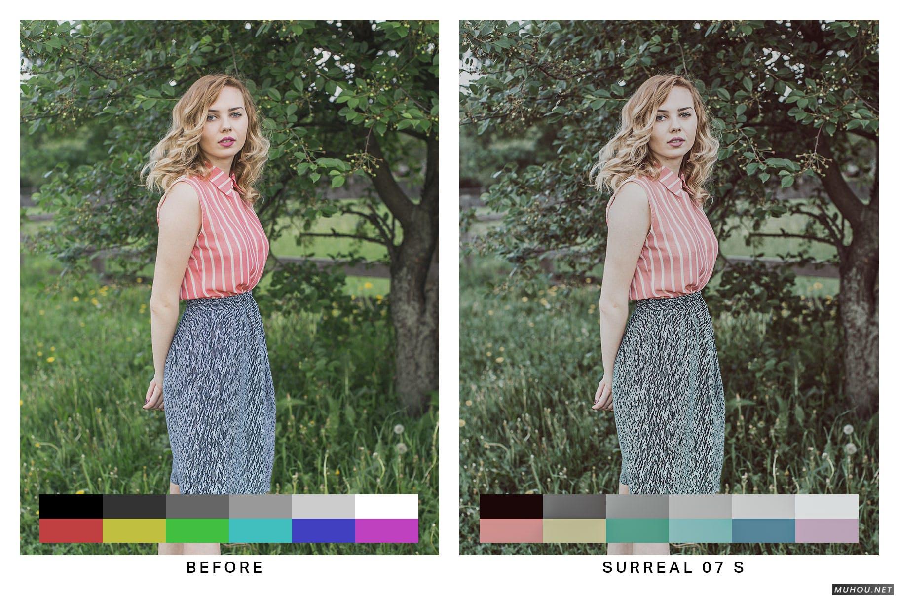 Luts调色预设-50组户外胶片暗色黑暗色调调色效果 50 Moody Green Lightroom Presets插图12