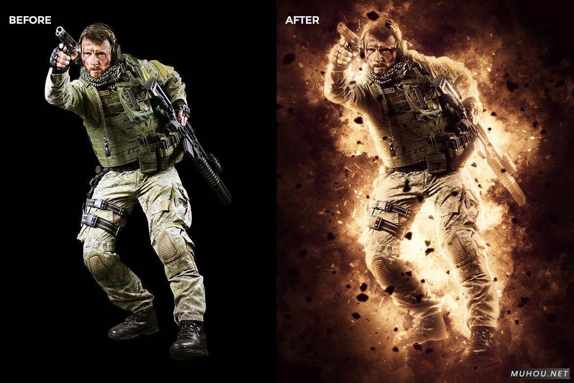 PS动作-抽象艺术战火爆炸效果照片制作素材Blasting Photoshop Action插图3
