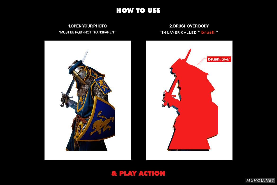 PS动作-超酷战争海报一键生成动作素材下载Grunge 2 Photoshop Action插图3