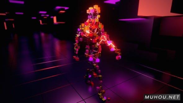 超酷舞台三维人体走路视频素材下载Vj Loop 88插图