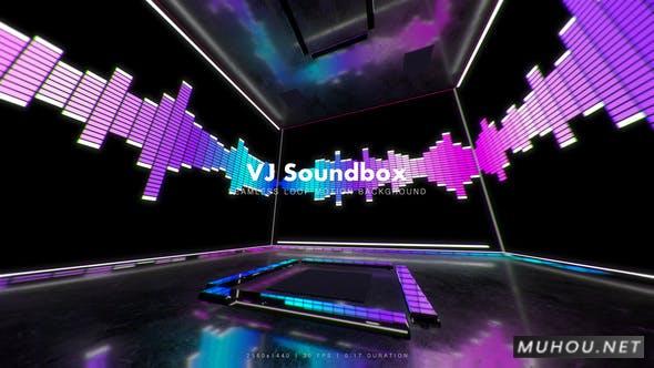 VJ Soundbox 音乐均衡器频谱房间背景视频素材2K插图