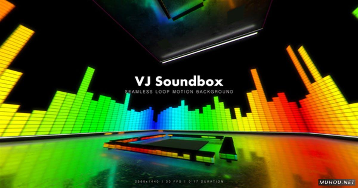 VJ Soundbox彩色频谱节奏舞台视频素材