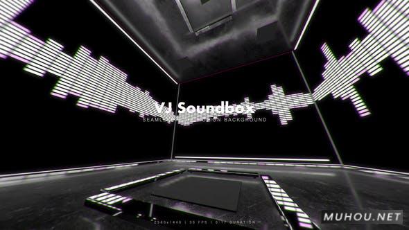 VJ Soundbox 黑白风时尚均衡器音乐频谱房间2K视频素材插图
