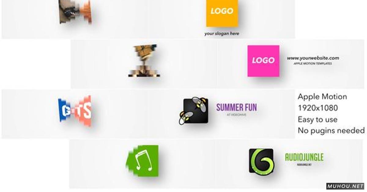 简单的迷你翻转LOGO标志FCPX视频模板