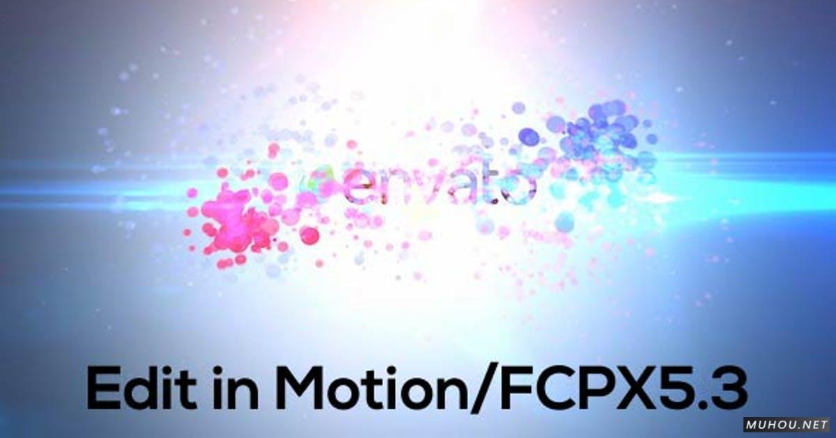 彩色颗粒LOGO动画标志FCPX视频模板