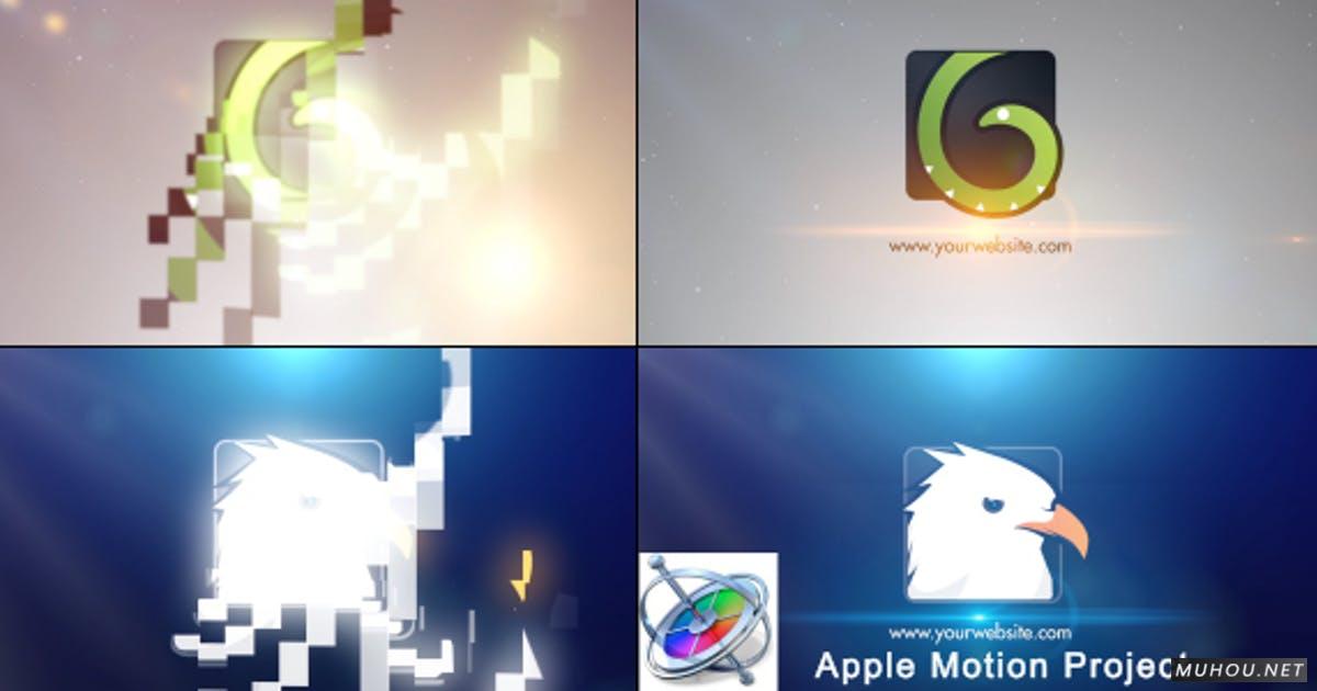 简单LOGO标志发光变形动画Apple Motion/FCPX视频模板