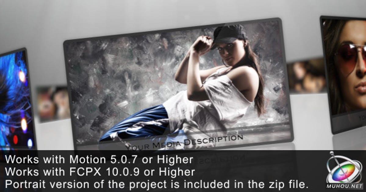 在圆形圆圈中的照片墙FCPX视频模板