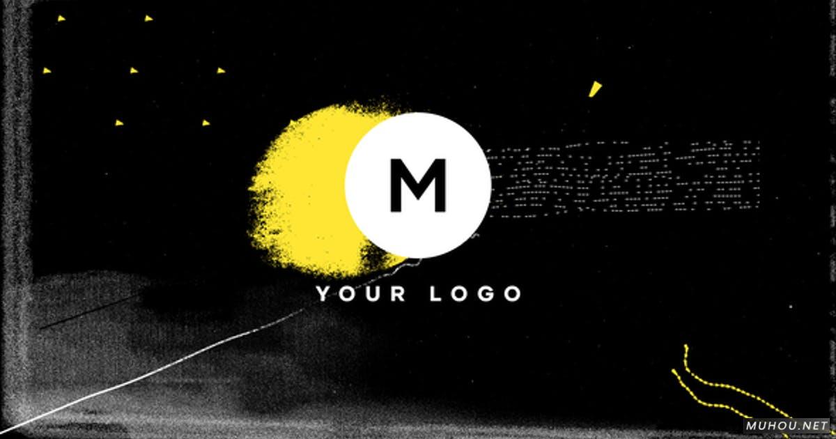 黑色油漆杂乱故障Logo标志FCPX视频模板